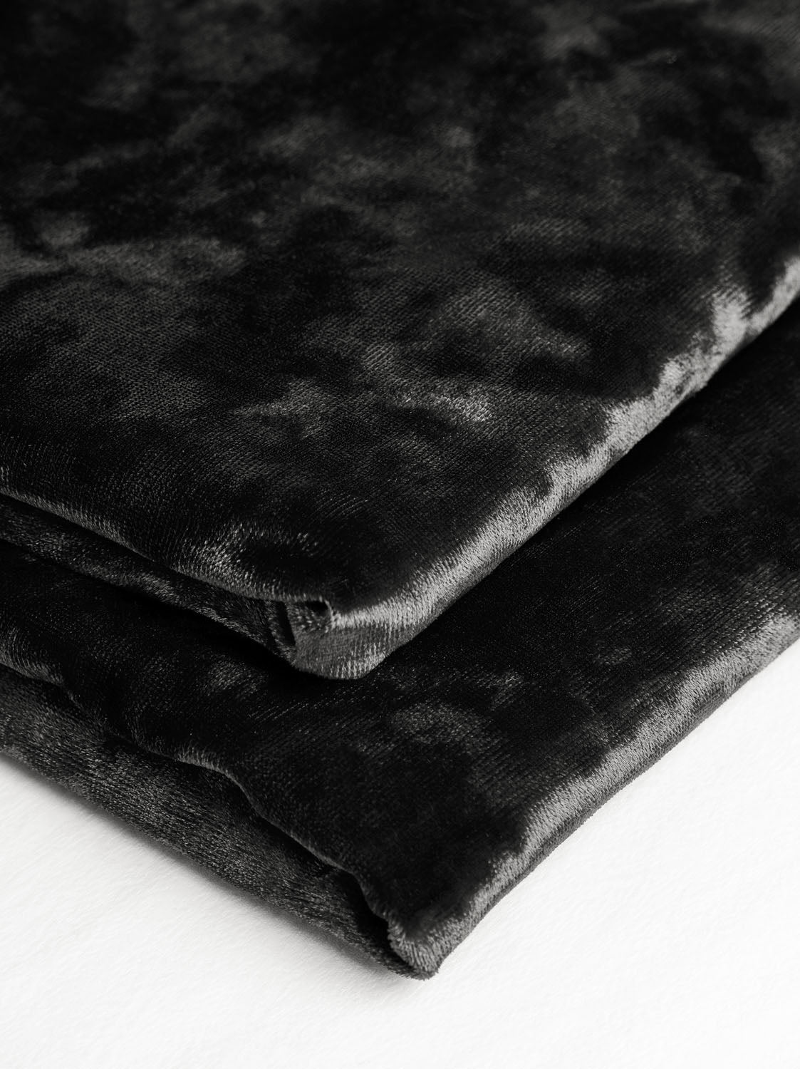 Crushed Stretch Velvet Deadstock - Black | Core Fabrics
