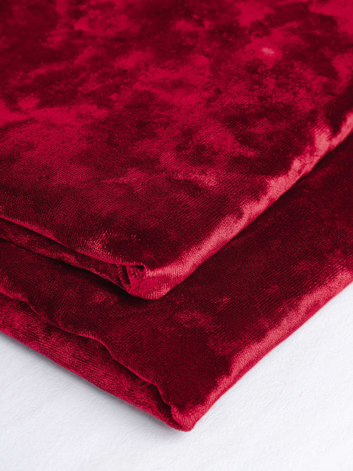 Crushed Stretch Velvet Deadstock - Crimson | Core Fabrics