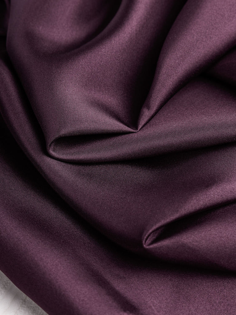 Designer Habotai Silk Deadstock - Aubergine