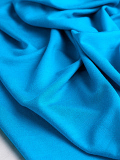 Tissu stretch jersey bambou - Bleu des Caraïbes