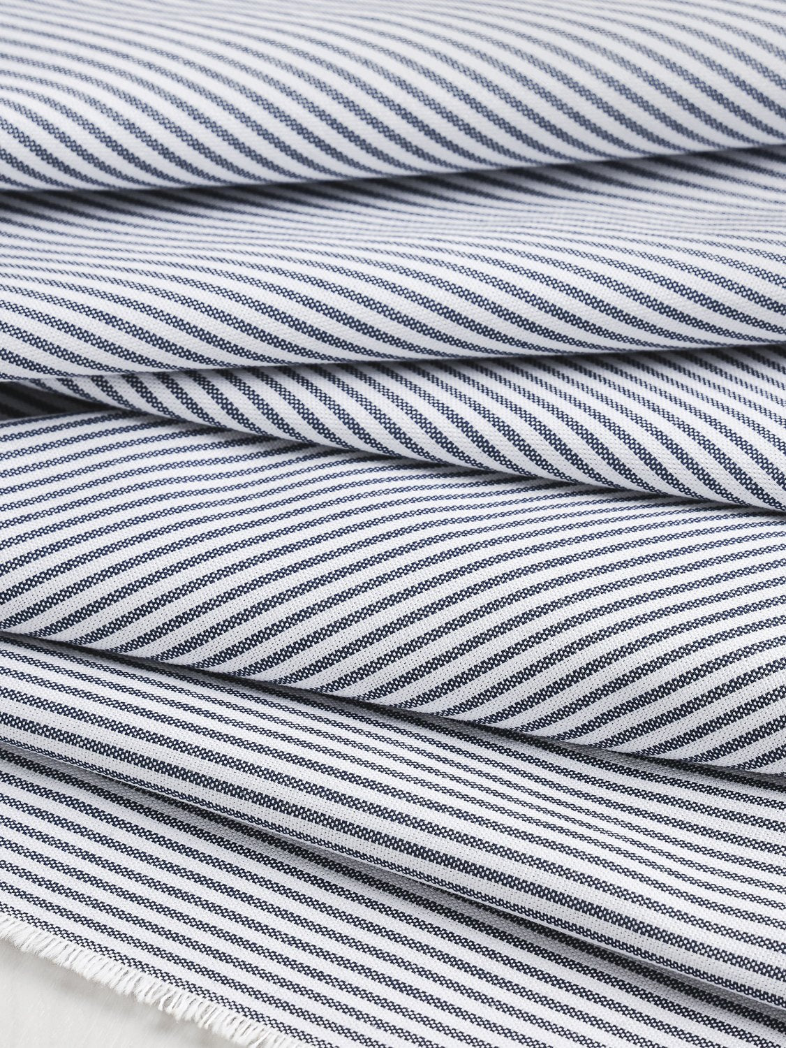 Pinpoint Striped Cotton Oxford Shirting - Blue + White Core Fabrics