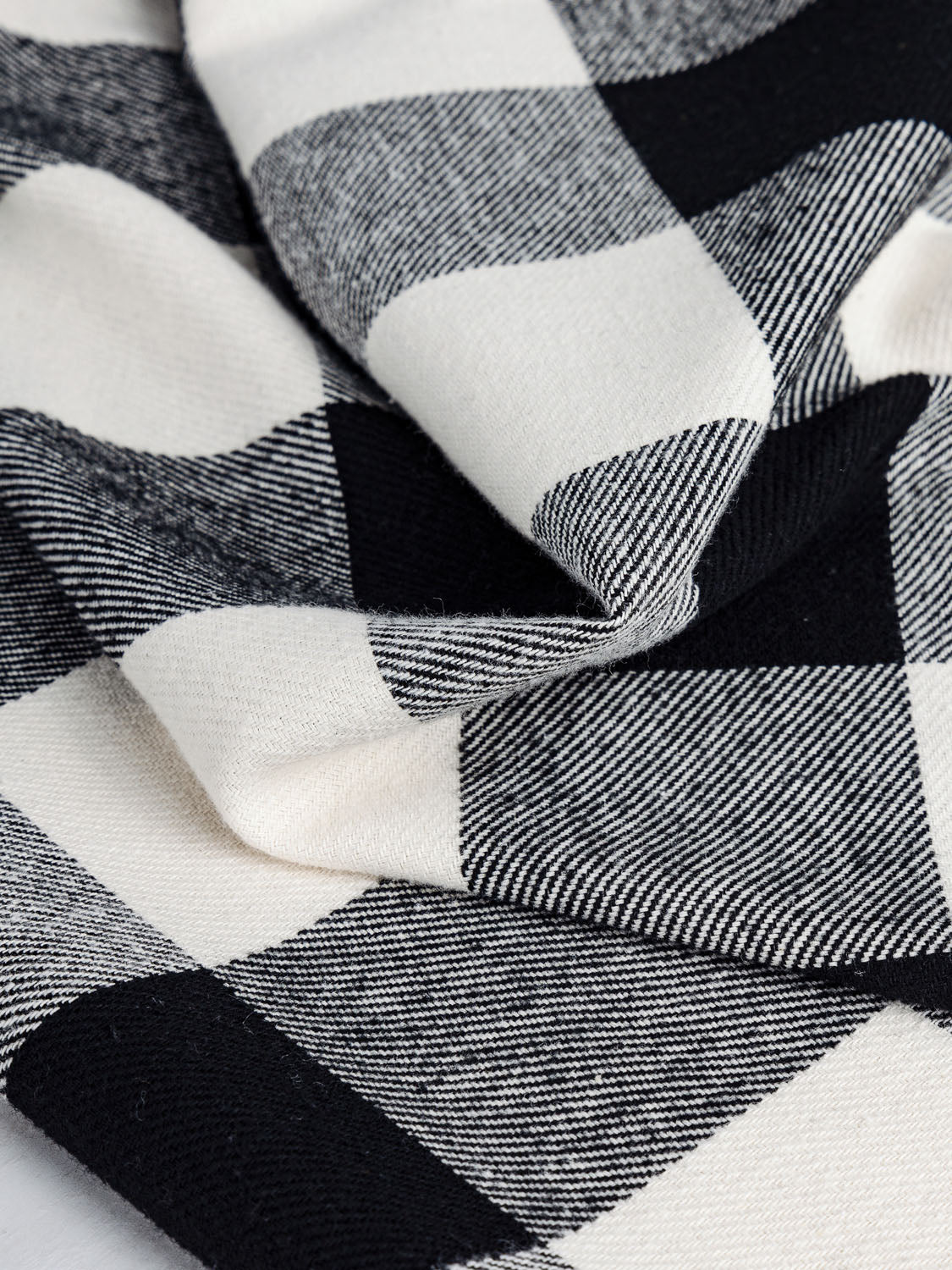 Beefy Check Cotton Flannel - Black + White | Core Fabrics