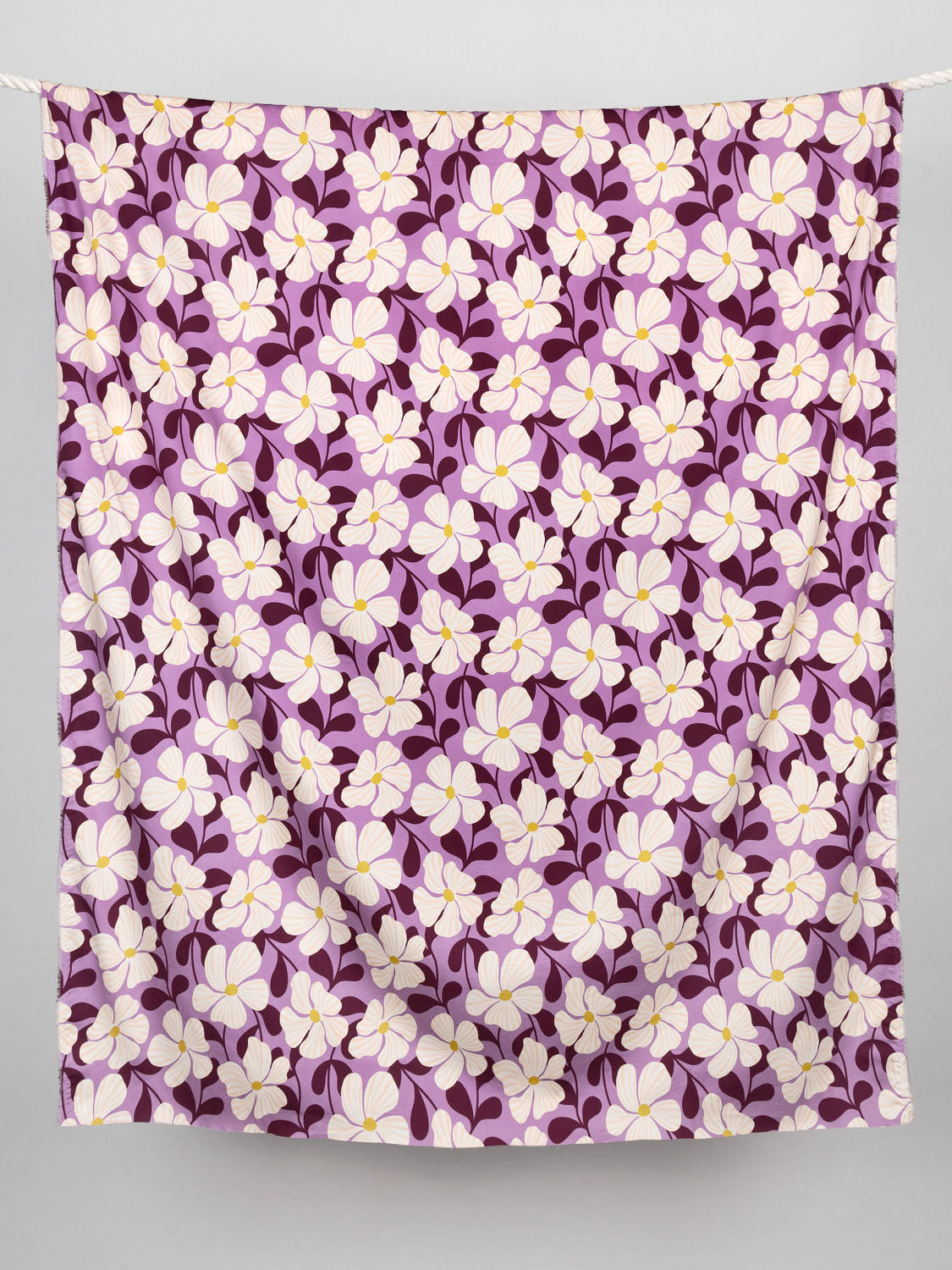 Graphic Floral Print Cotton Poplin - Multi + Lavender | Core Fabrics