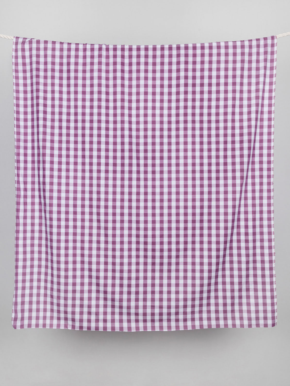 Large Scale Yarn-Dyed Gingham Cotton - Mulberry + White | Core Fabrics