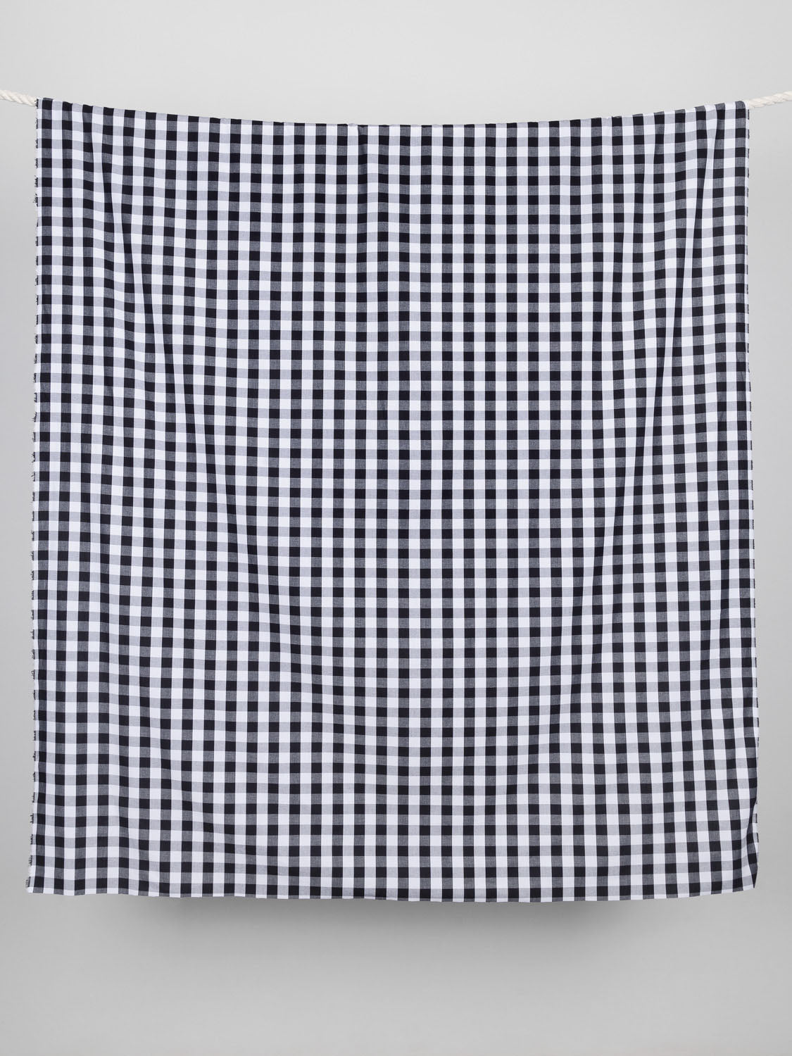 Large Scale Yarn-Dyed Gingham Cotton - Black + White