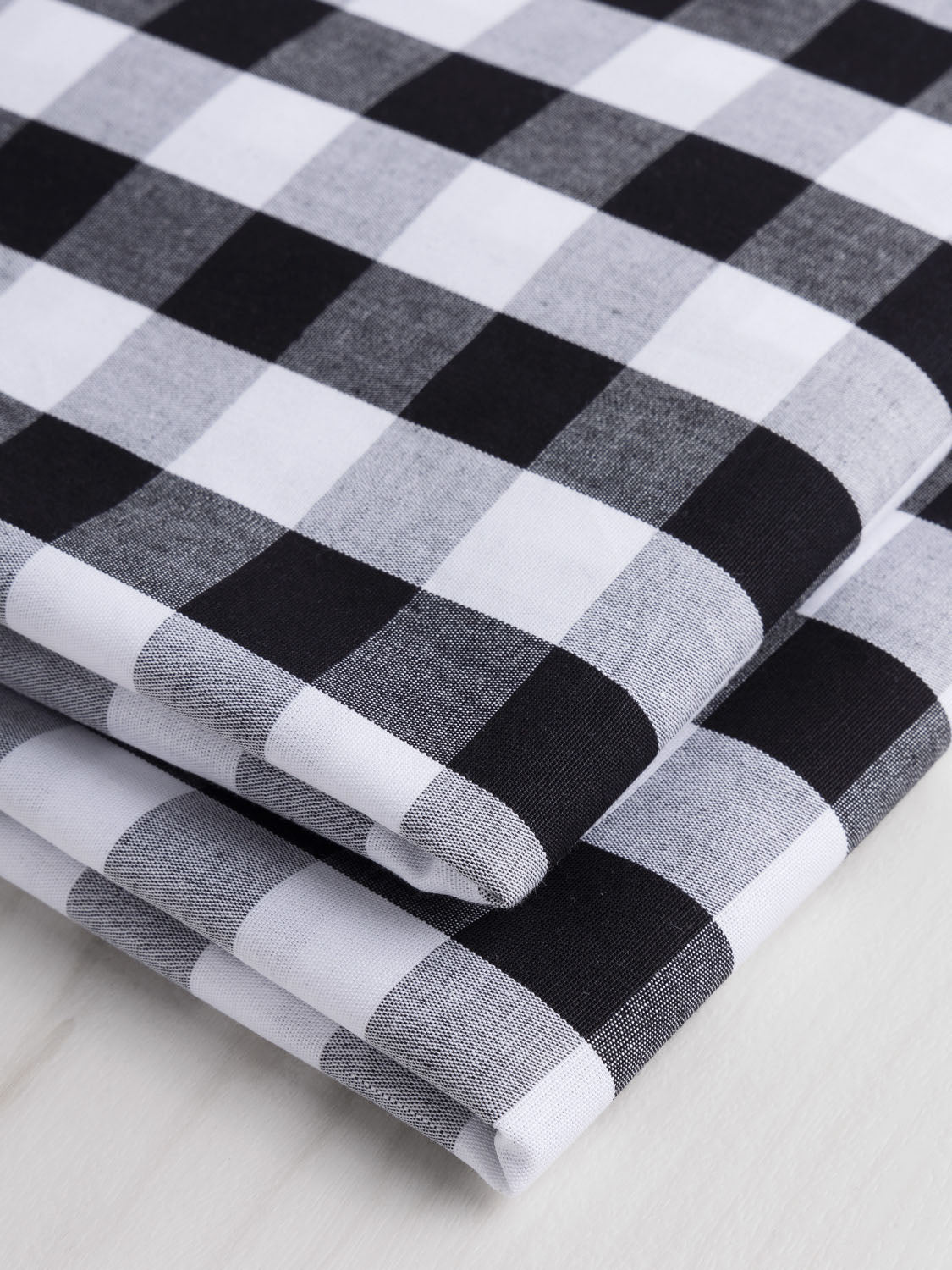Large Scale Yarn-Dyed Gingham Cotton - Black + White | Core Fabrics