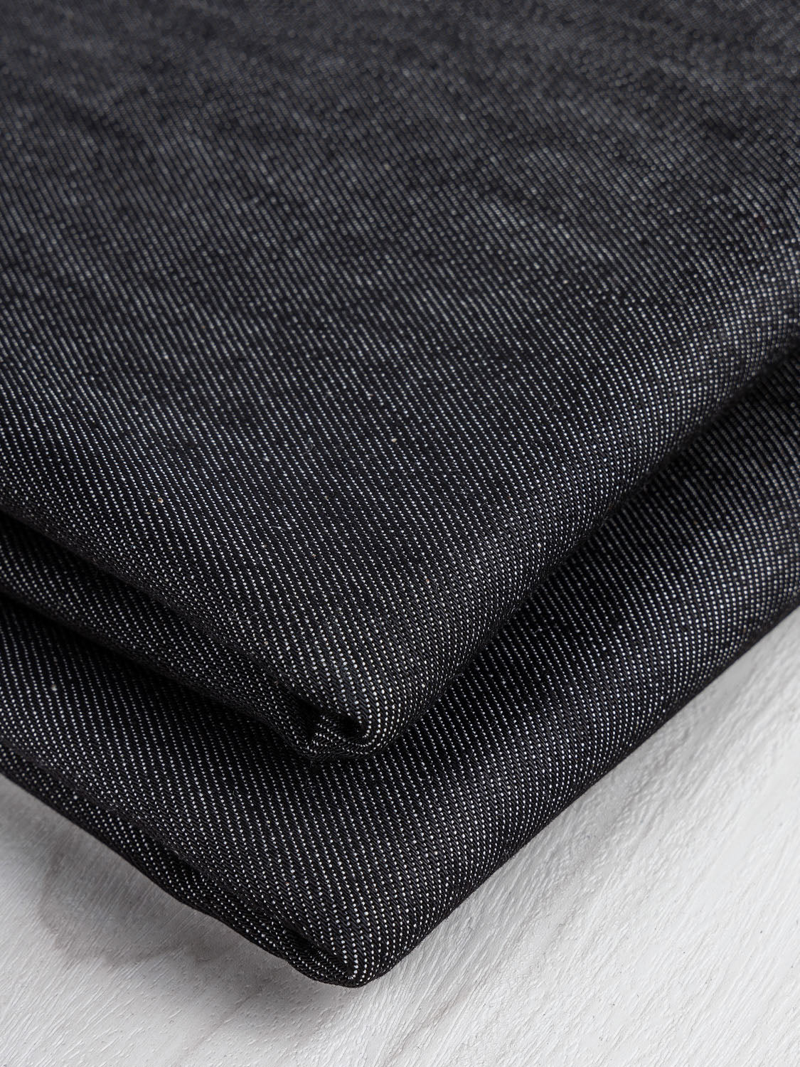 10.75oz Stretch Biodegradable Cotton Denim - Black | Core Fabrics