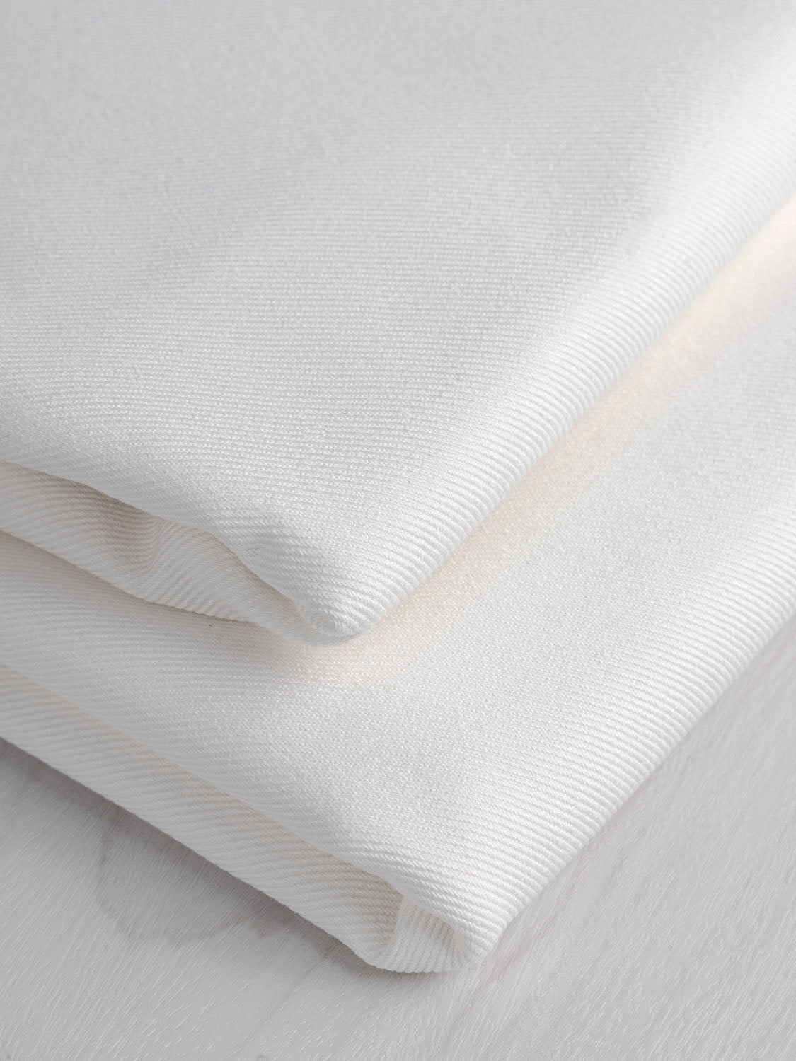 Pure White Denim Cloth Non-Stretch Organic Cotton Denim White Core