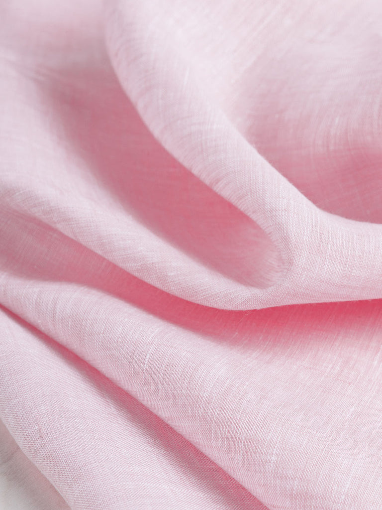 Yarn Dyed European Chambray Linen - Petal Pink