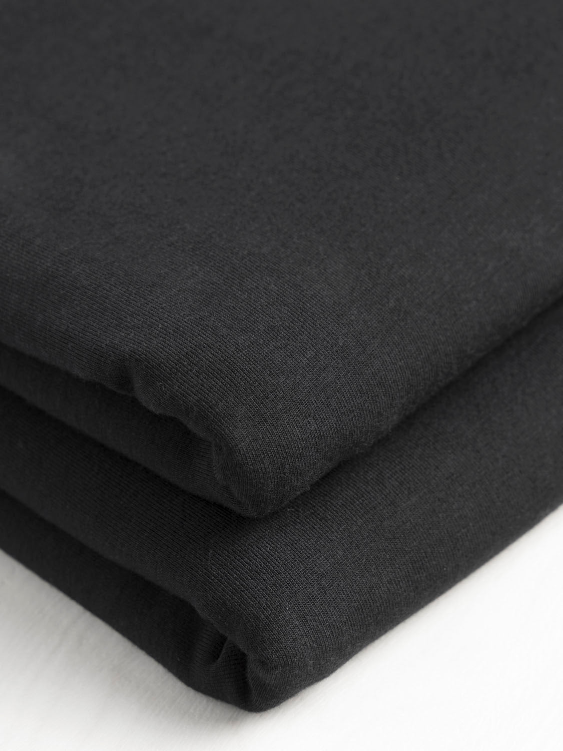 Organic Cotton + Tencel Stretch Knit Jersey - Black | Core Fabrics 