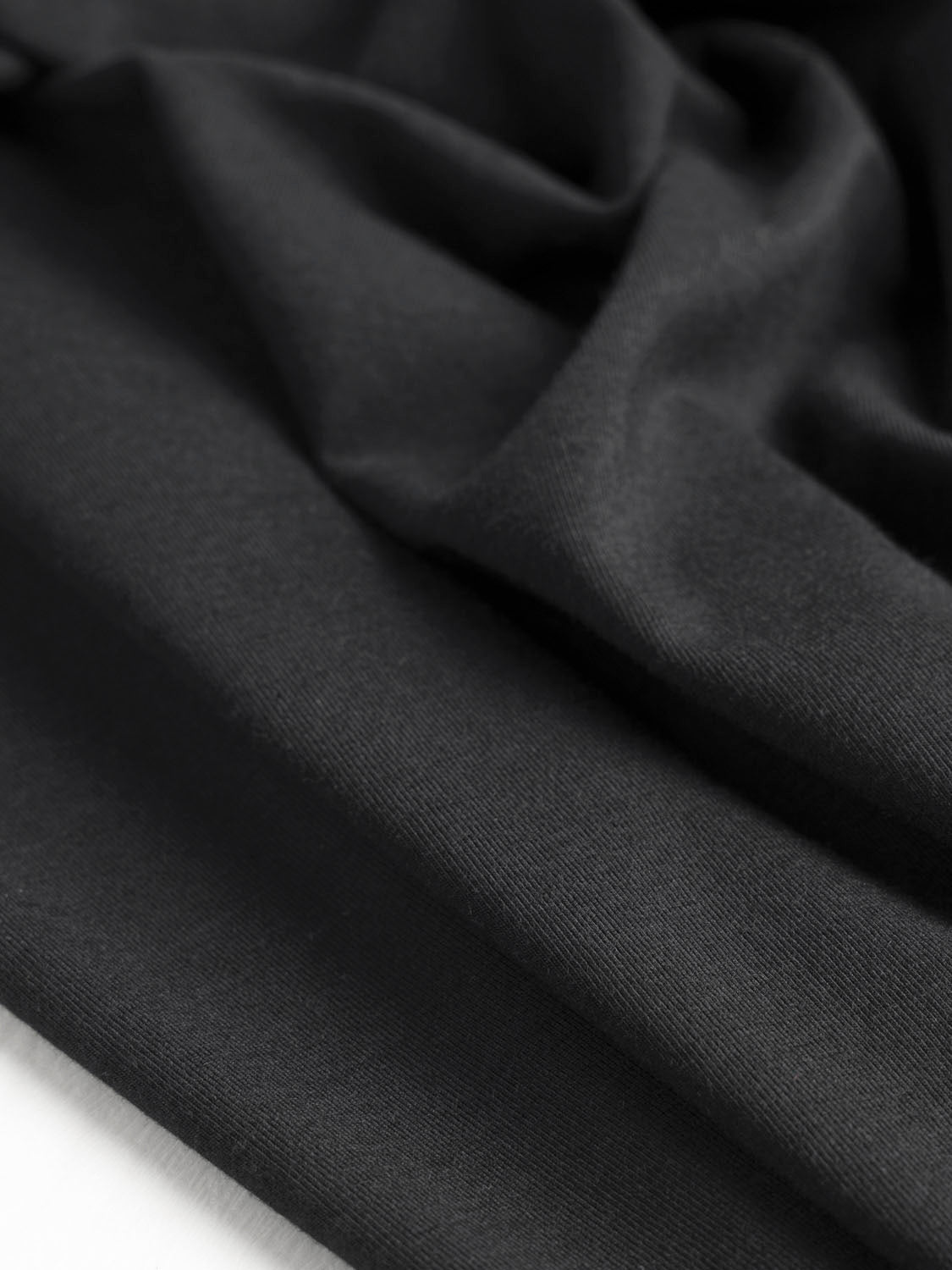 Organic Cotton + Tencel Stretch Knit Jersey - Black | Core Fabrics 