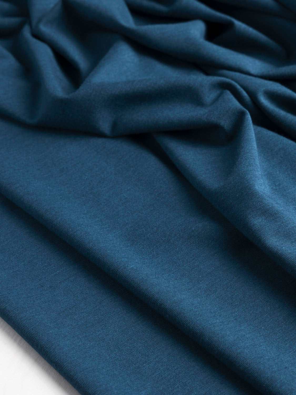 Organic Cotton + Tencel Stretch Knit Jersey- Deep Teal | Core Fabrics 