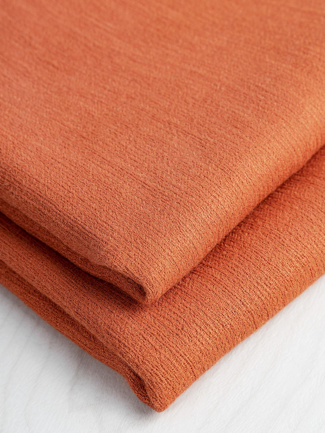 Textured Woven Viscose Deadstock - Burnt Orange | Core Fabrics