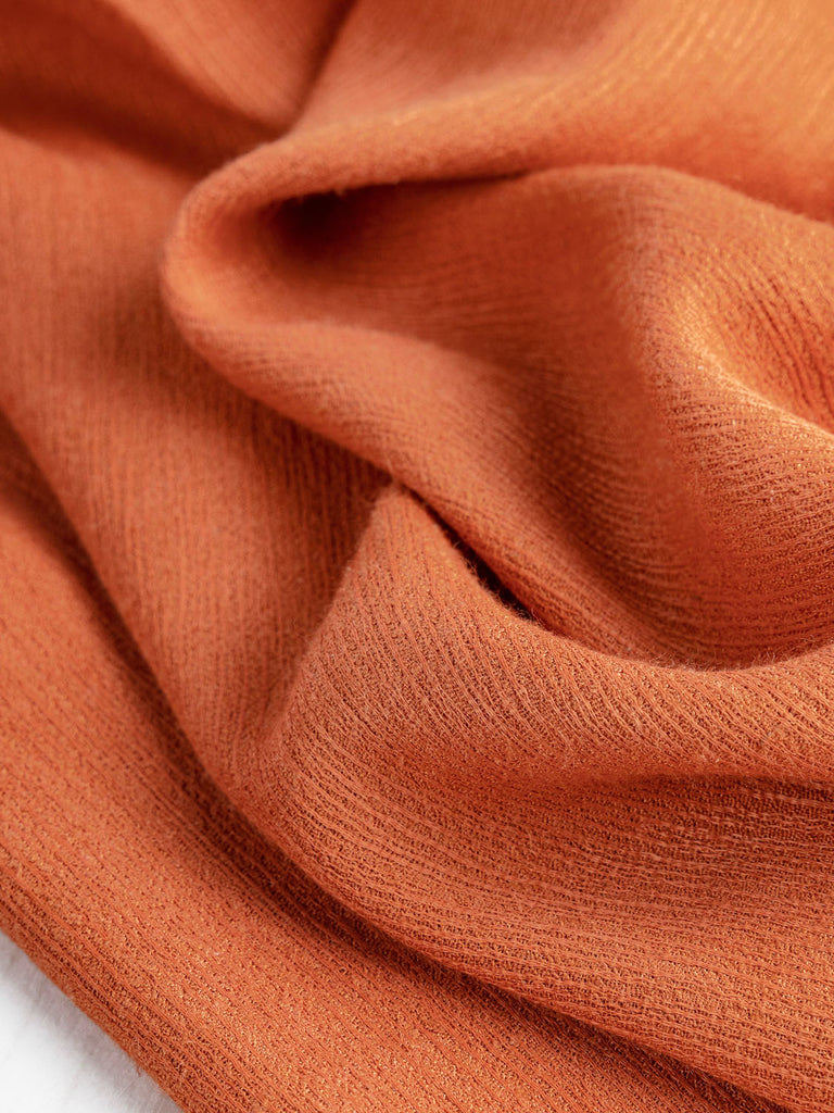 Textured Woven Viscose Deadstock - Burnt Orange
