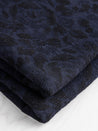 Moody Roses Viscose Brocade Deadstock - Navy + Black | Core Fabrics