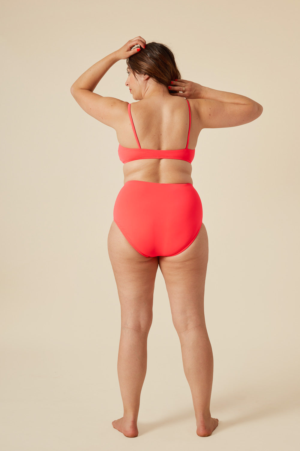Parker Red High-Waisted Bikini Bottoms
