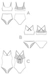Faye Swimsuit Pattern - Technical drawings - Closet Core Patterns