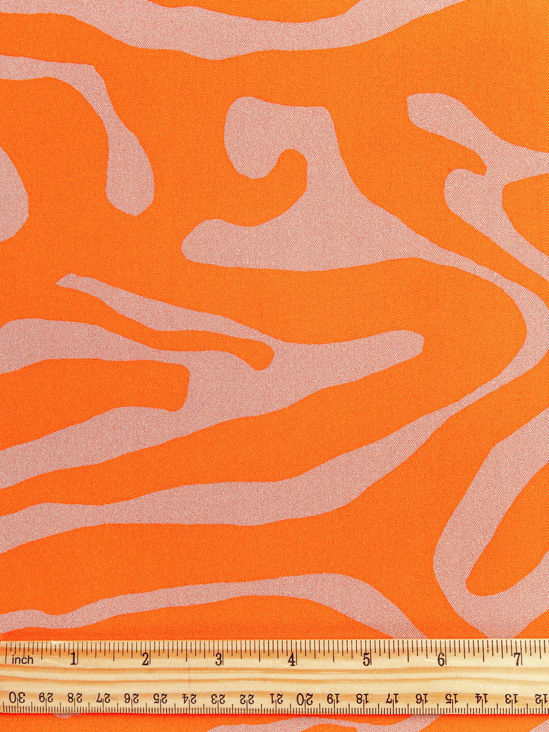 Graphic Zebra Border Print Stretch Viscose - Amber + Peach | Core Fabrics