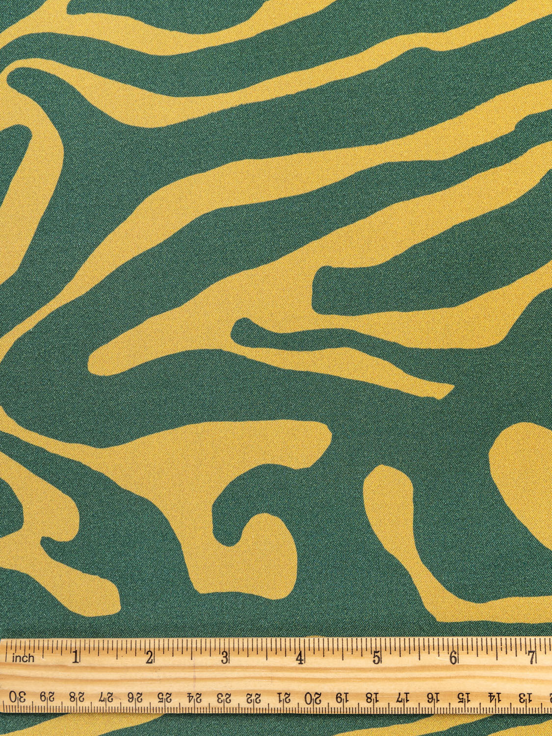 Graphic Zebra Border Print Stretch Viscose - Emerald + Topaz | Core Fabrics