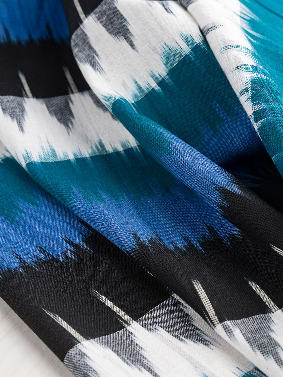 Handwoven Cotton Striped Ikat - Blue + Teal + Cream | Core Fabrics