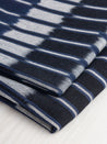 Handwoven Cotton Striped Ikat - Navy + Black + White | Core Fabrics