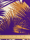 Italian Designer Palm Print Viscose Linen - Violet + Copper + Cream | Core Fabrics