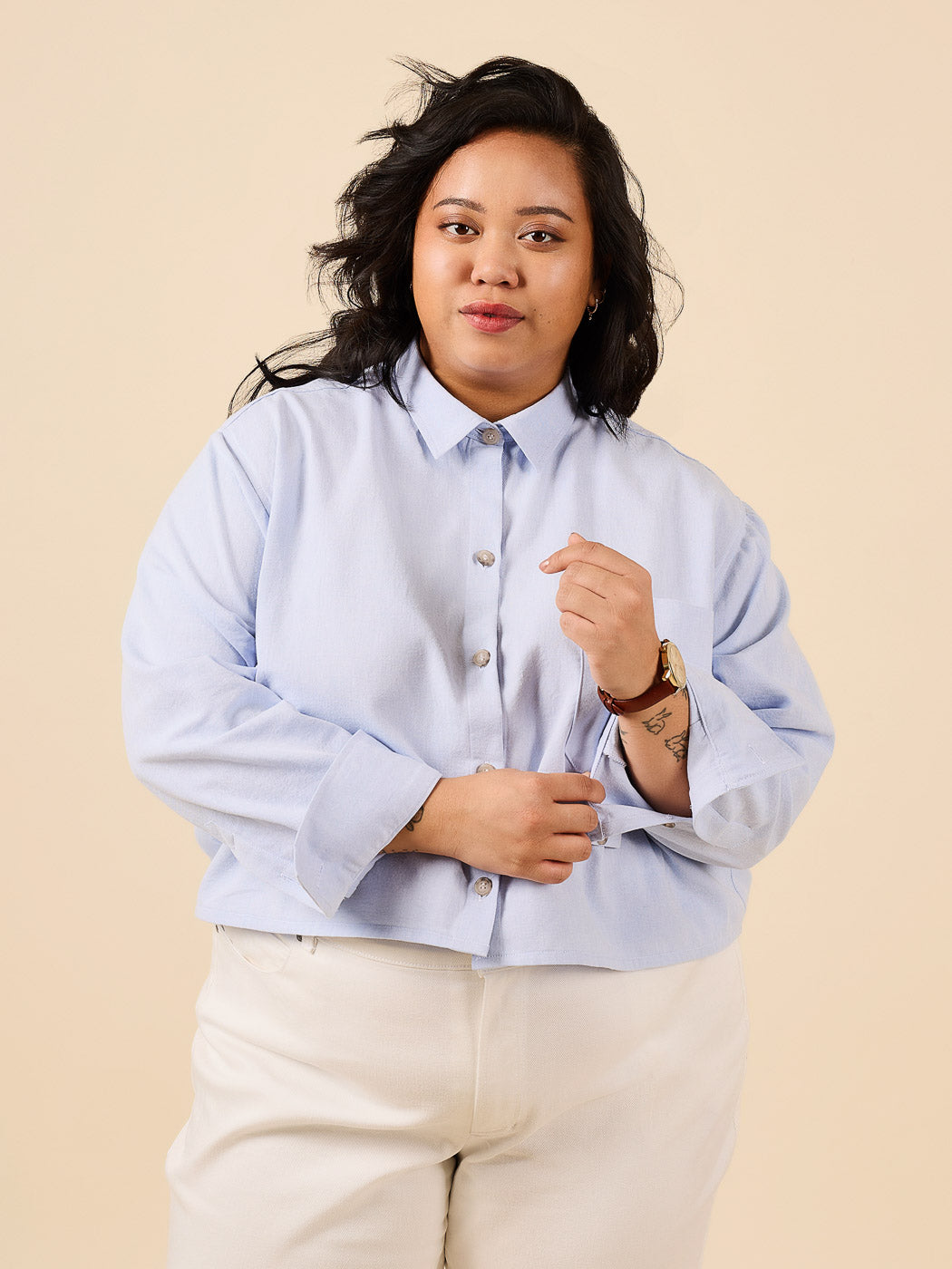 Jenna Cropped Shirt | Plus Size Shirt +Shirtdress Pattern | Closet Core Patterns