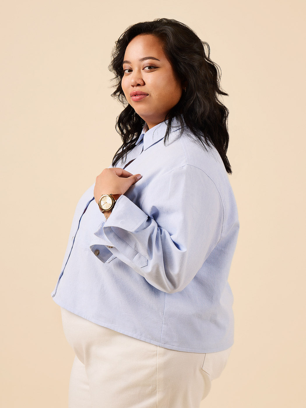 Jenna Cropped Shirt | Plus Size Shirt +Shirtdress Pattern | Closet Core Patterns