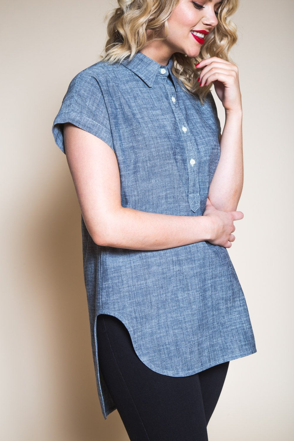 kalle shirt dress Viscose Chambray Maxi Kalle Shirtdress