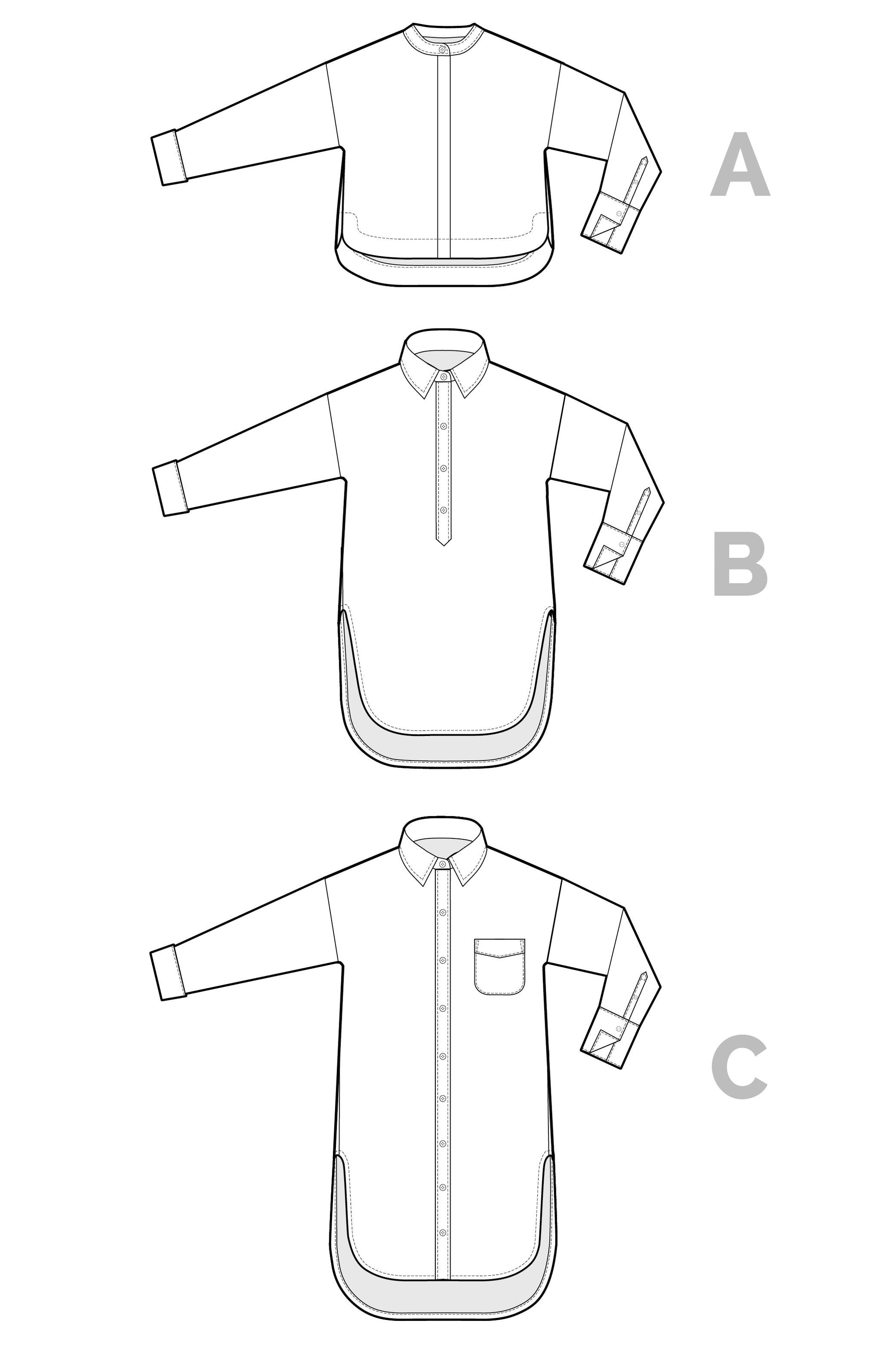 Kalle_shirt_dress_Technical_flat-04 | Core Fabrics