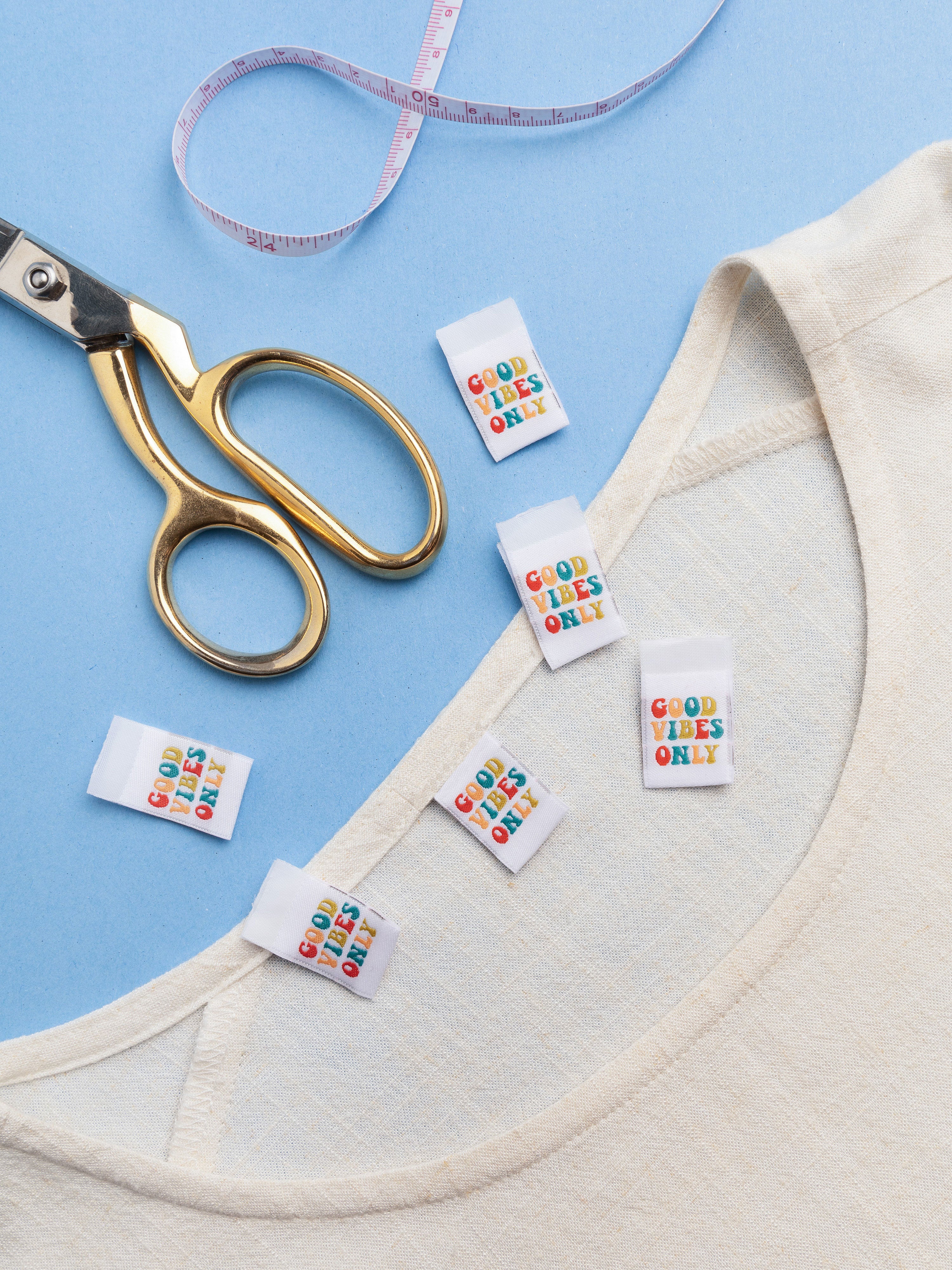 Core Fabrics Sewing Labels: 6 pack - Good Vibes Only