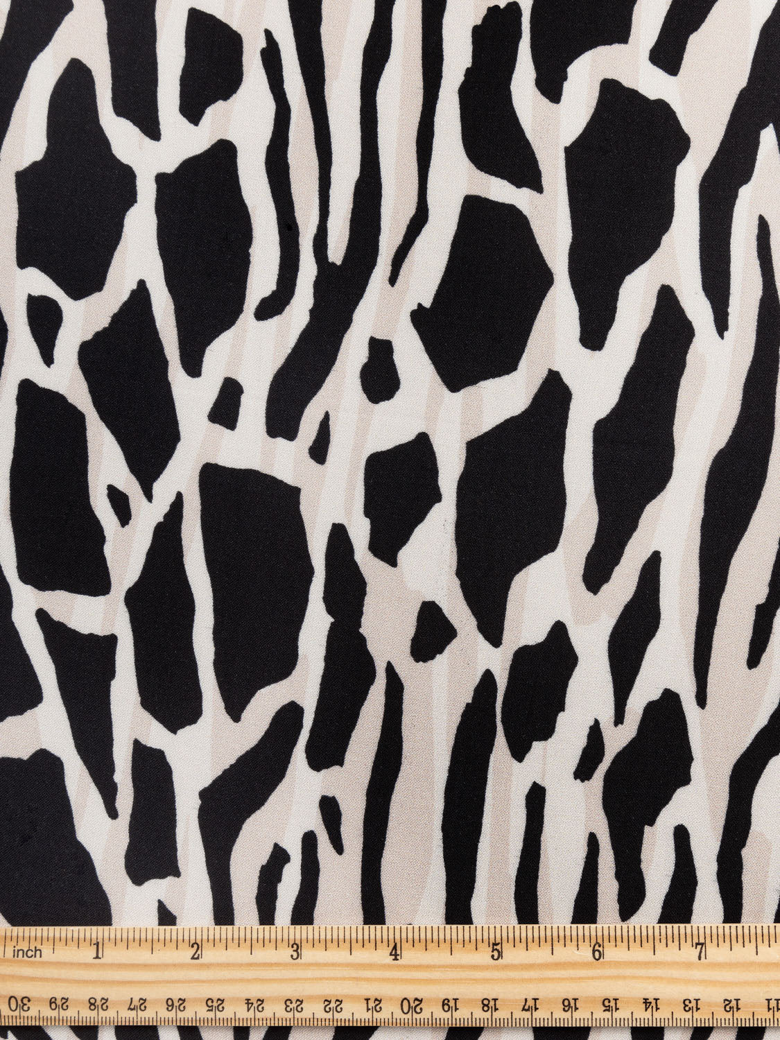 Large Scale Abstract Animal Print EcoVero Viscose - Black + White | Core Fabrics