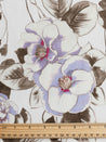 Large Scale Floral Print Cotton - Lavender + Grey + Cream | Core Fabrics