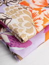 Large Scale Floral Viscose Twill - Orange + Lavender | Core Fabrics