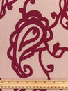 Large Scale Paisley Print Viscose Twill - Burgundy + Rose | Core Fabrics