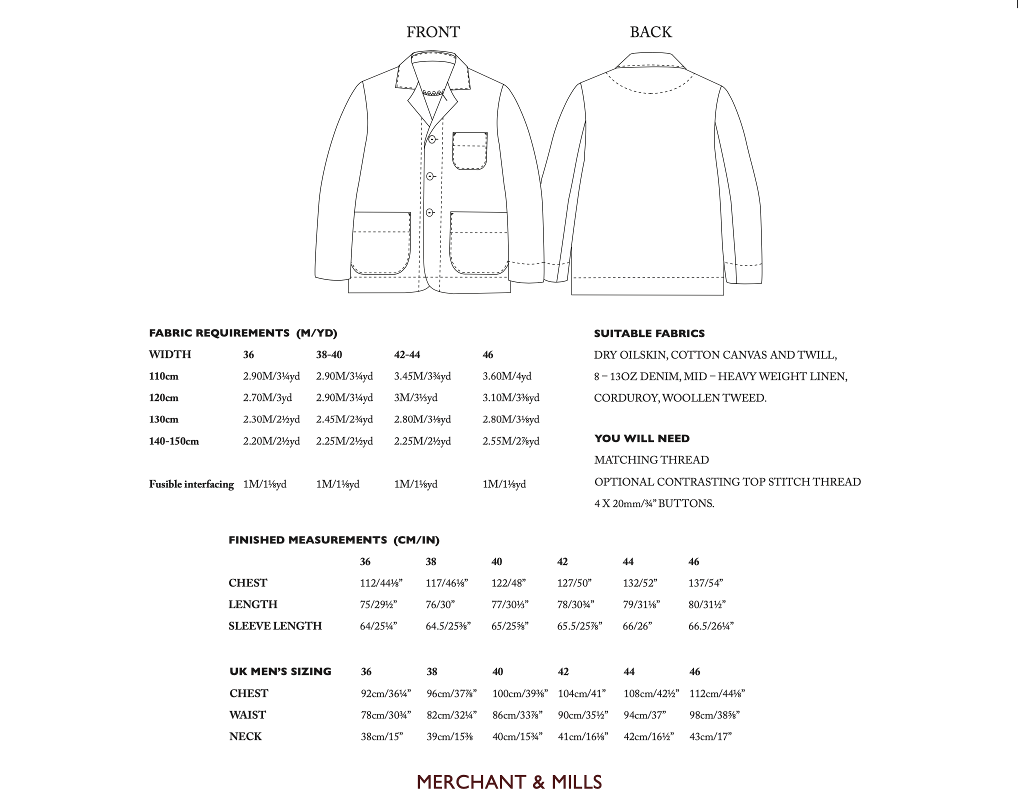 Merchant + Mills - Foreman Jacket | Core Fabrics