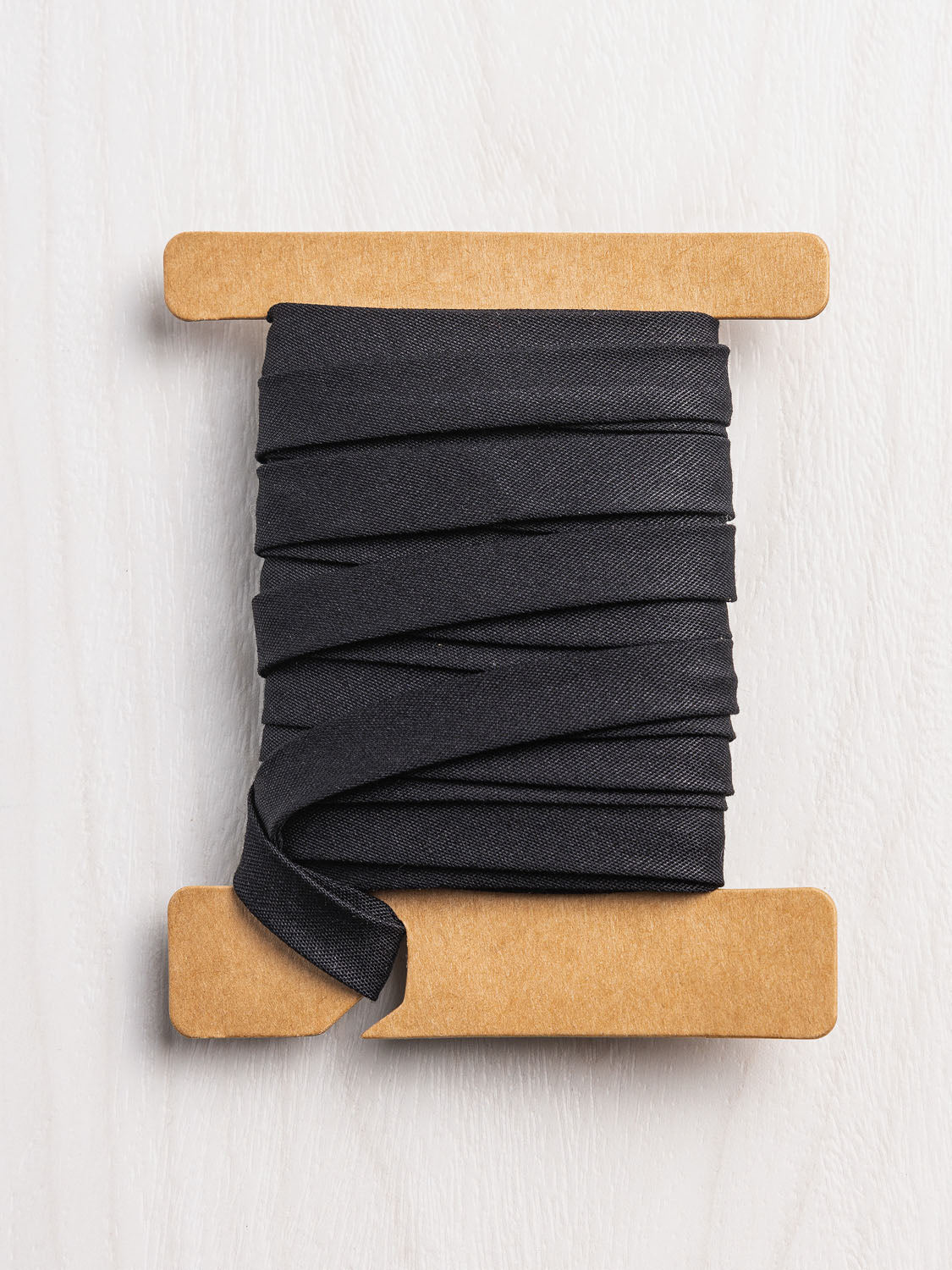 Double-Fold Cotton Poplin Bias Tape - 3/8' (10mm) wide - Black | Core Fabrics