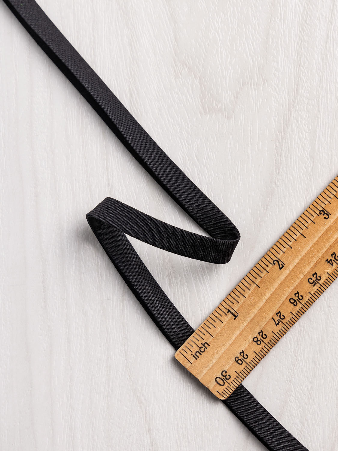 Double-Fold Cotton Poplin Bias Tape - 3/8' (10mm) wide - Black | Core Fabrics