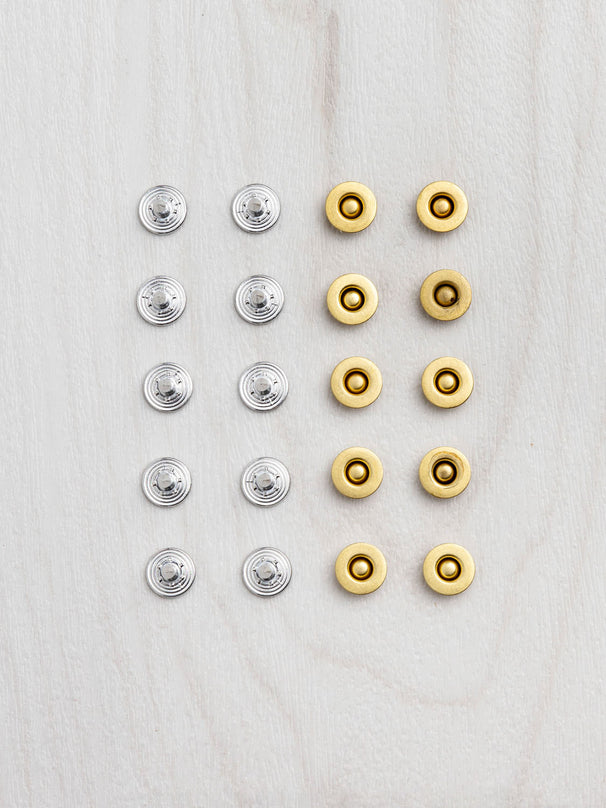 Metallic Rivets Textile 9mm Jeans Rivets - 10 Pack | Core Fabrics