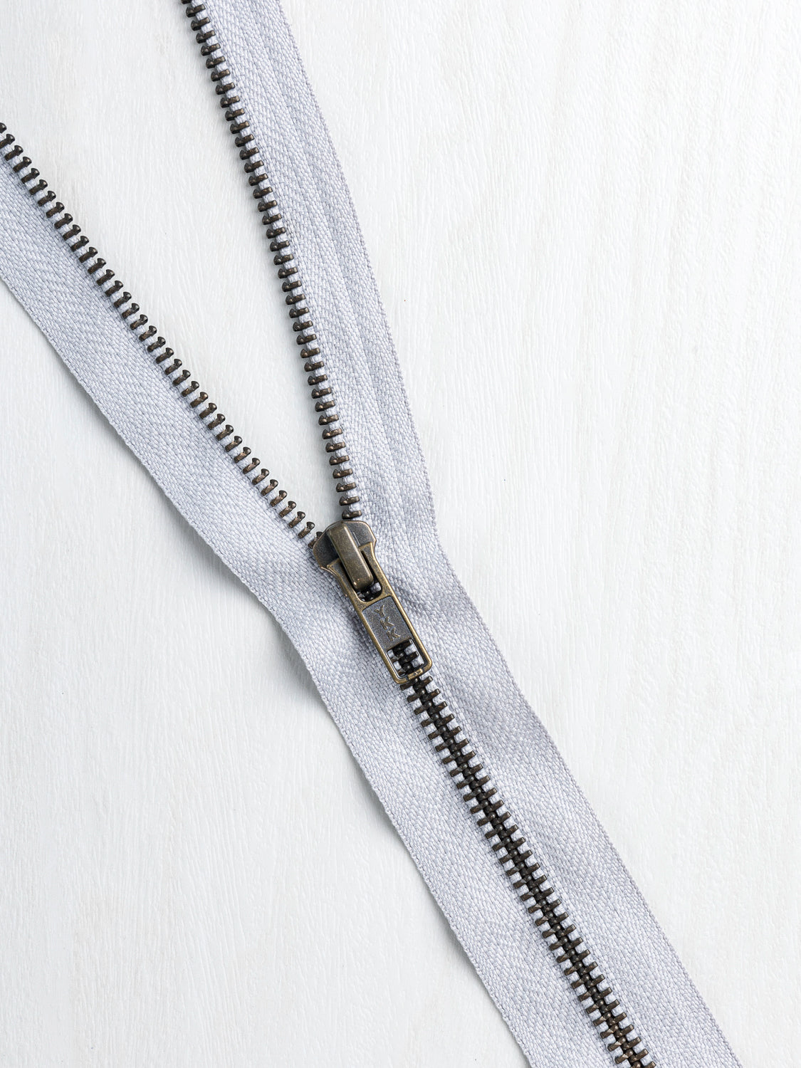 28' Separating One-Way Zipper with Antique Brass Teeth - 7 colours | Core Fabrics