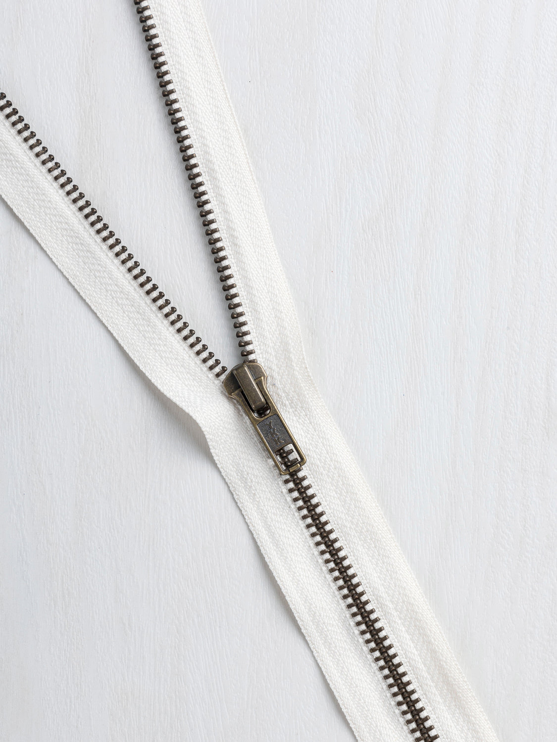 28' Separating One-Way Zipper with Antique Brass Teeth - 7 colours | Core Fabrics