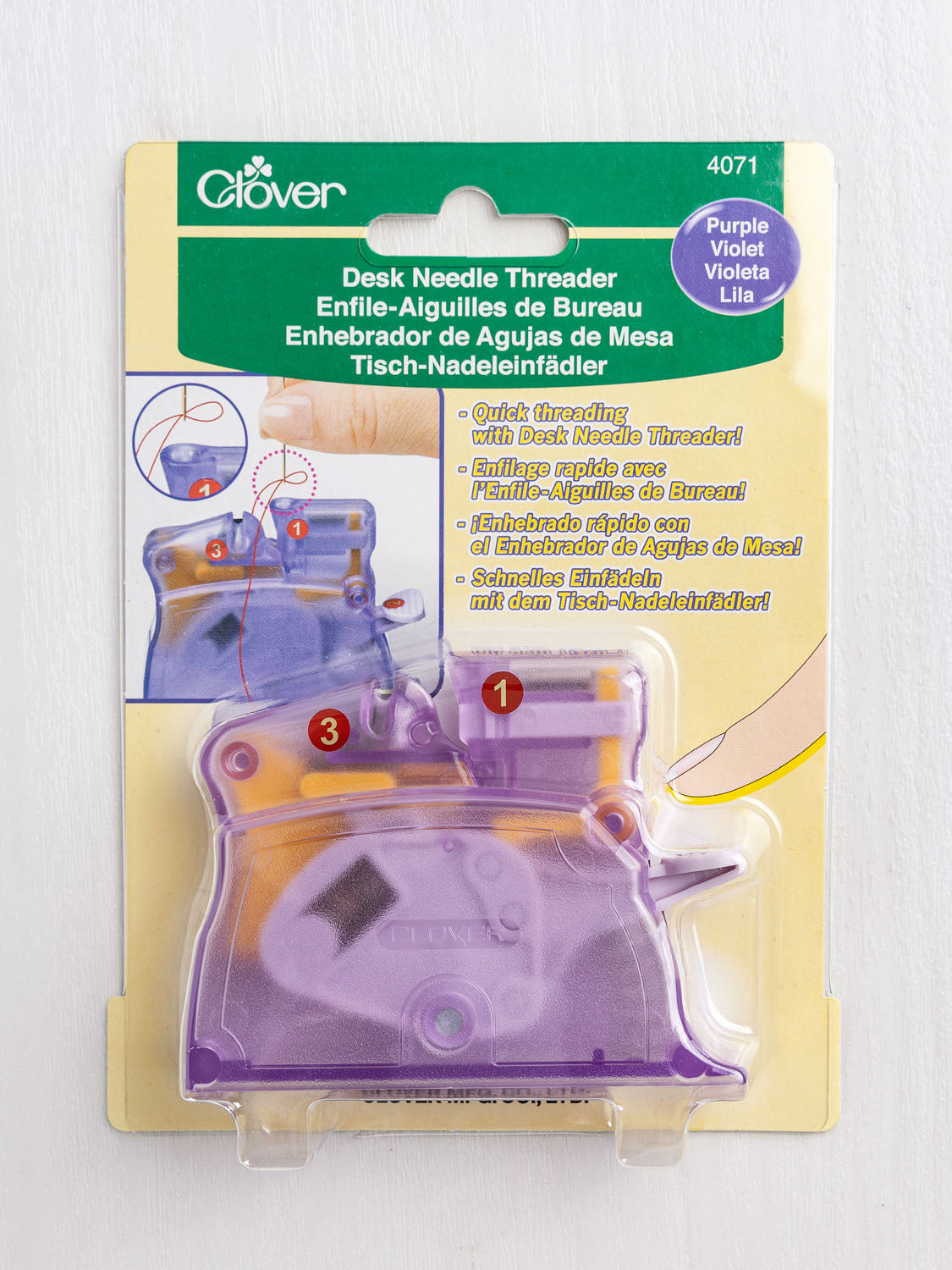 Clover Desk Needle Threader - Purple