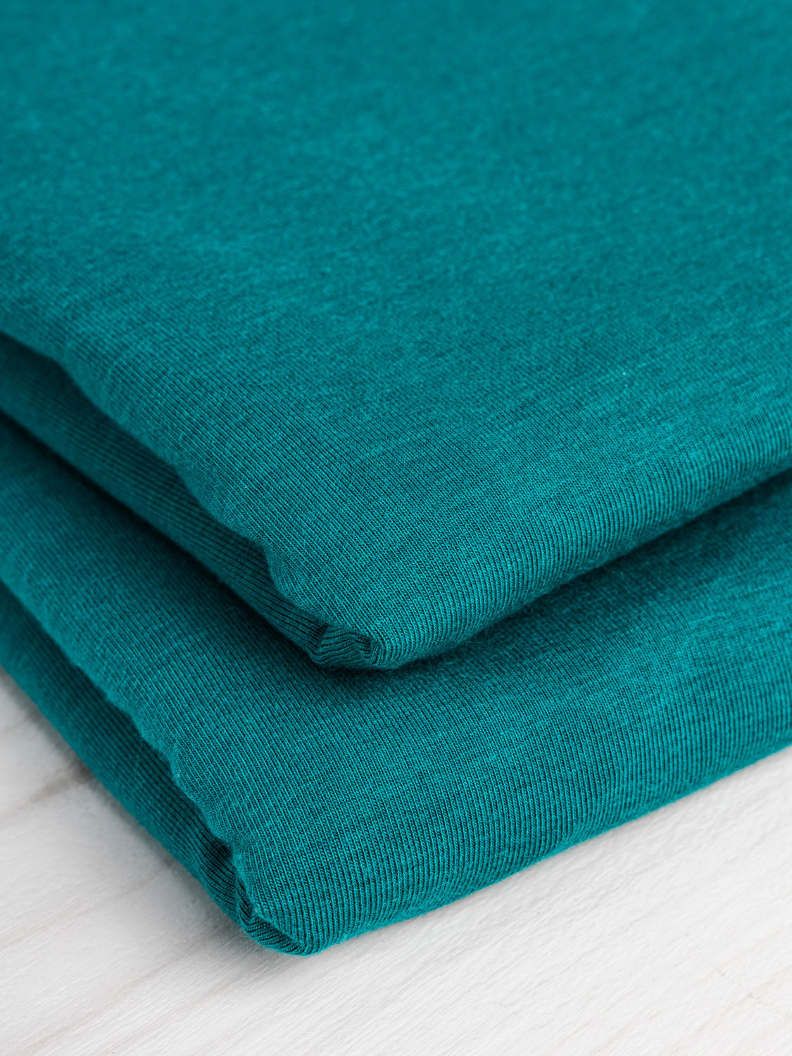 Organic Cotton + Tencel Stretch Knit Jersey - Peacock | Core Fabrics