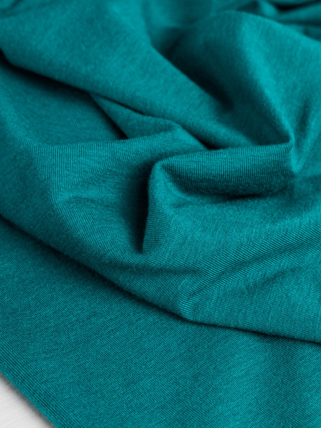 Organic Cotton + Tencel Stretch Knit Jersey - Peacock | Core Fabrics