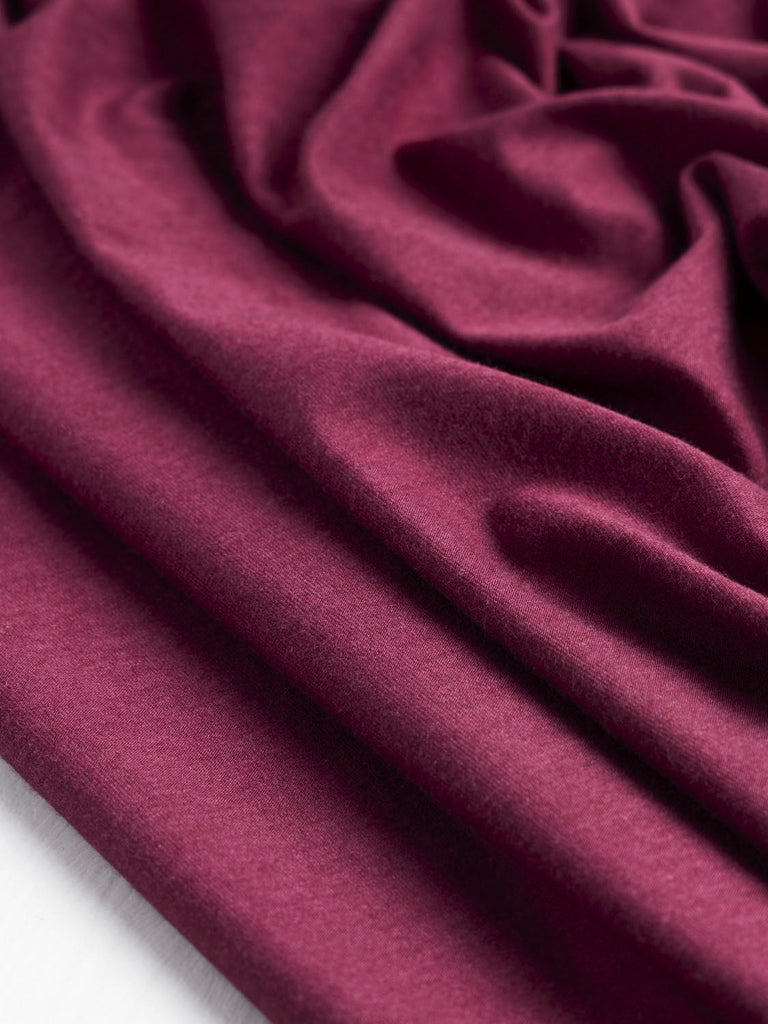 Organic Cotton + Tencel Stretch Knit Jersey - Raspberry