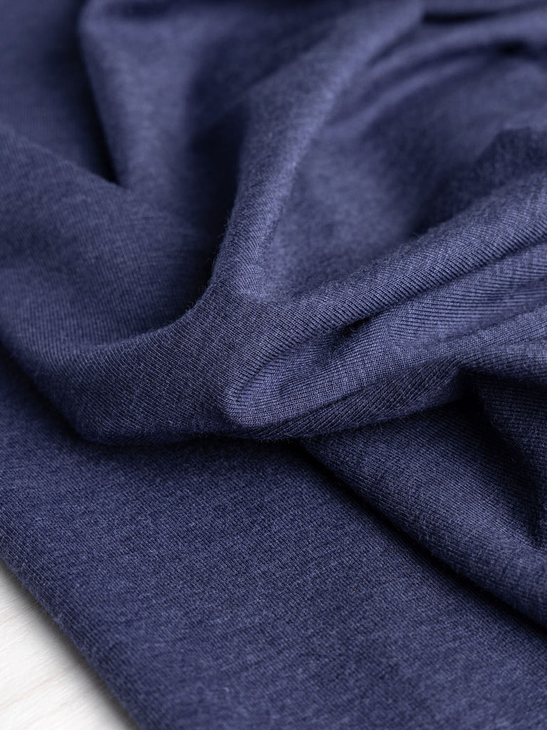 Tricot stretch en coton bio + Tencel - Bleu Royal