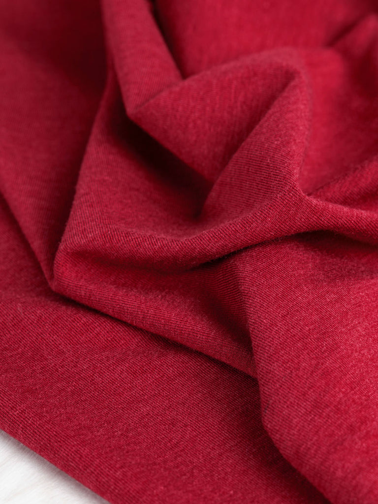 Organic Cotton + Tencel Stretch Knit Jersey - Scarlet