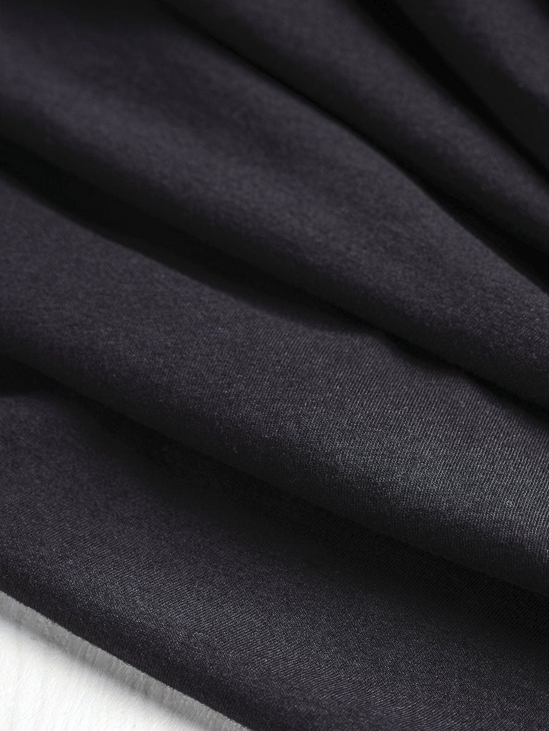 Tricot en jersey de coton bio – Noir - Swatch