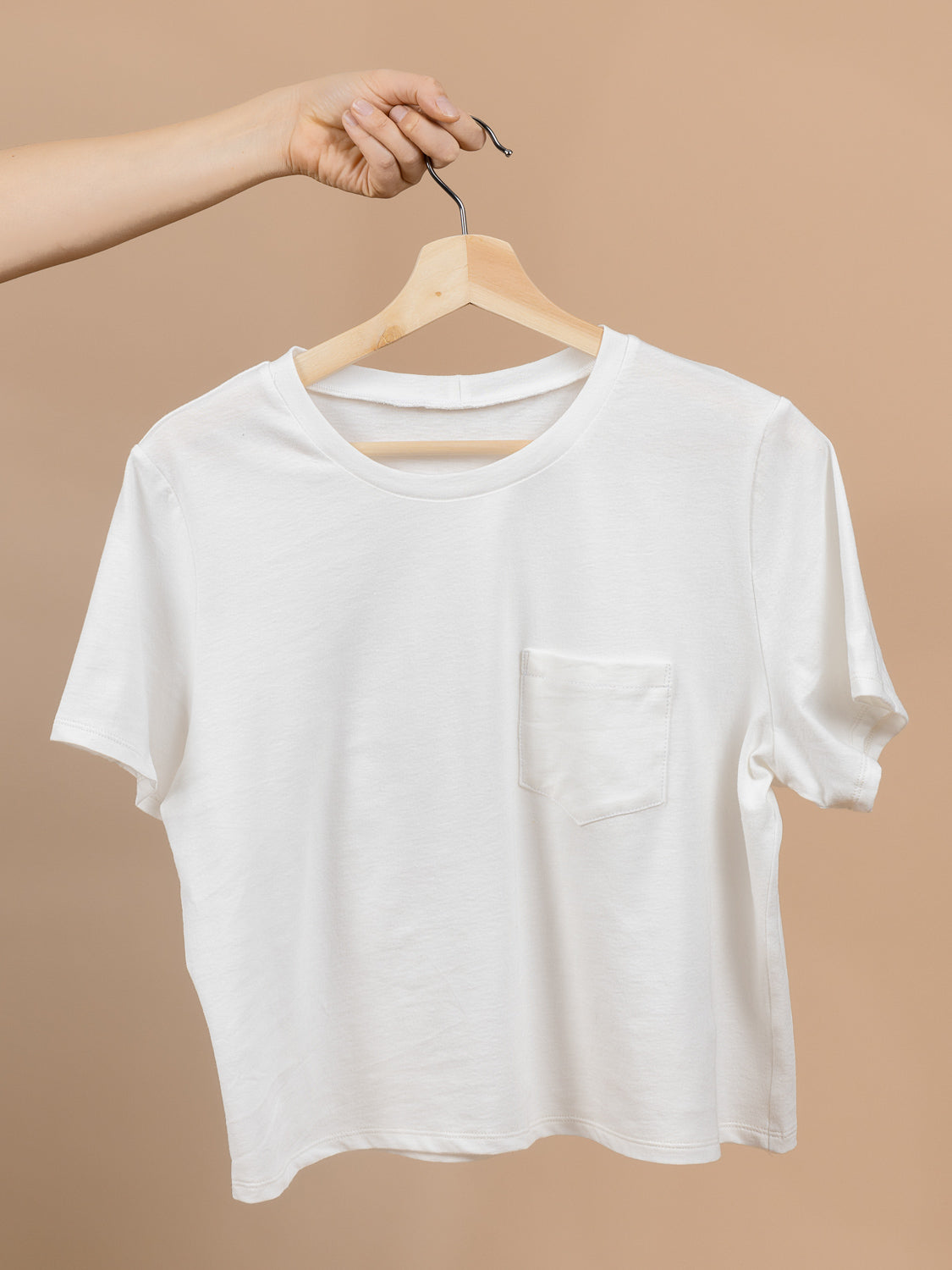 Cotton jersey T-shirt in off white