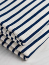 Organic Cotton Striped Baby Rib Knit - Navy + Cream | Core Fabrics